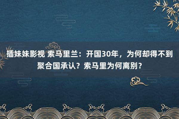 插妹妹影视 索马里兰：开国30年，为何却得不到聚合国承认？索马里为何离别？