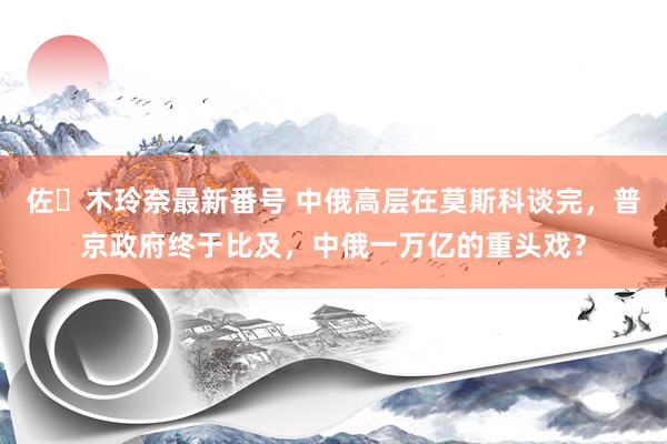 佐々木玲奈最新番号 中俄高层在莫斯科谈完，普京政府终于比及，中俄一万亿的重头戏？