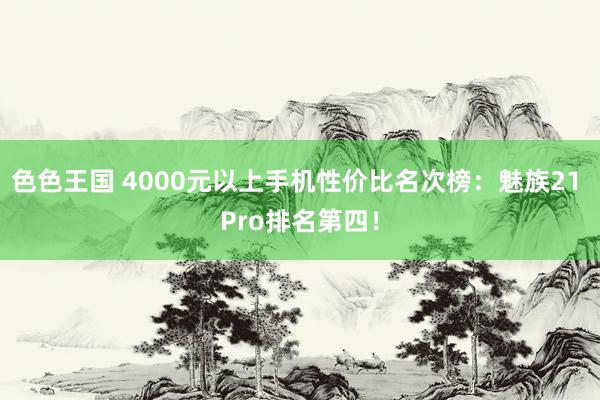 色色王国 4000元以上手机性价比名次榜：魅族21 Pro排名第四！