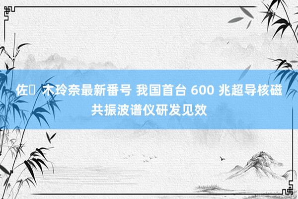 佐々木玲奈最新番号 我国首台 600 兆超导核磁共振波谱仪研发见效