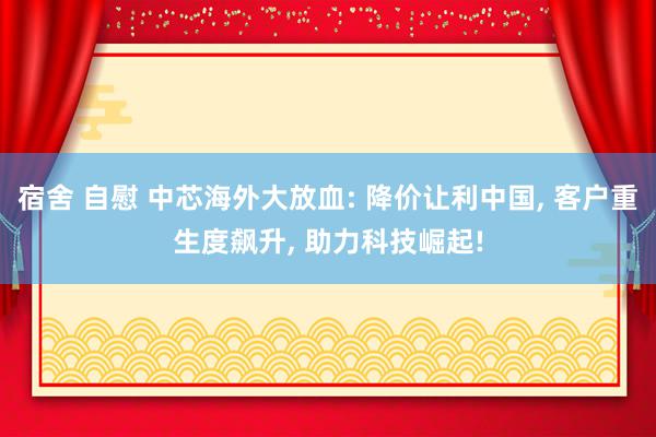 宿舍 自慰 中芯海外大放血: 降价让利中国, 客户重生度飙升, 助力科技崛起!