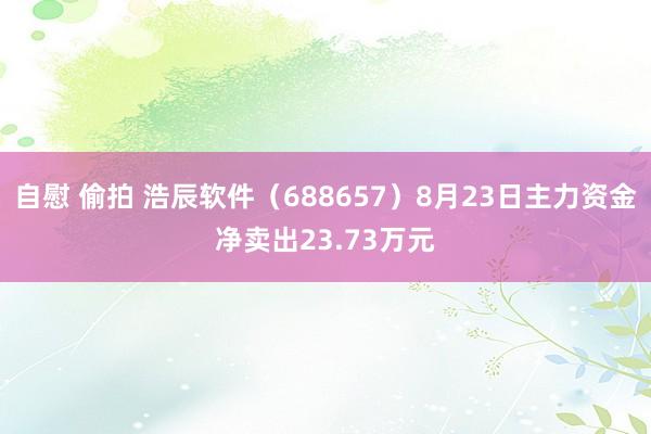 自慰 偷拍 浩辰软件（688657）8月23日主力资金净卖出23.73万元