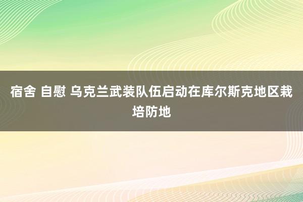 宿舍 自慰 乌克兰武装队伍启动在库尔斯克地区栽培防地